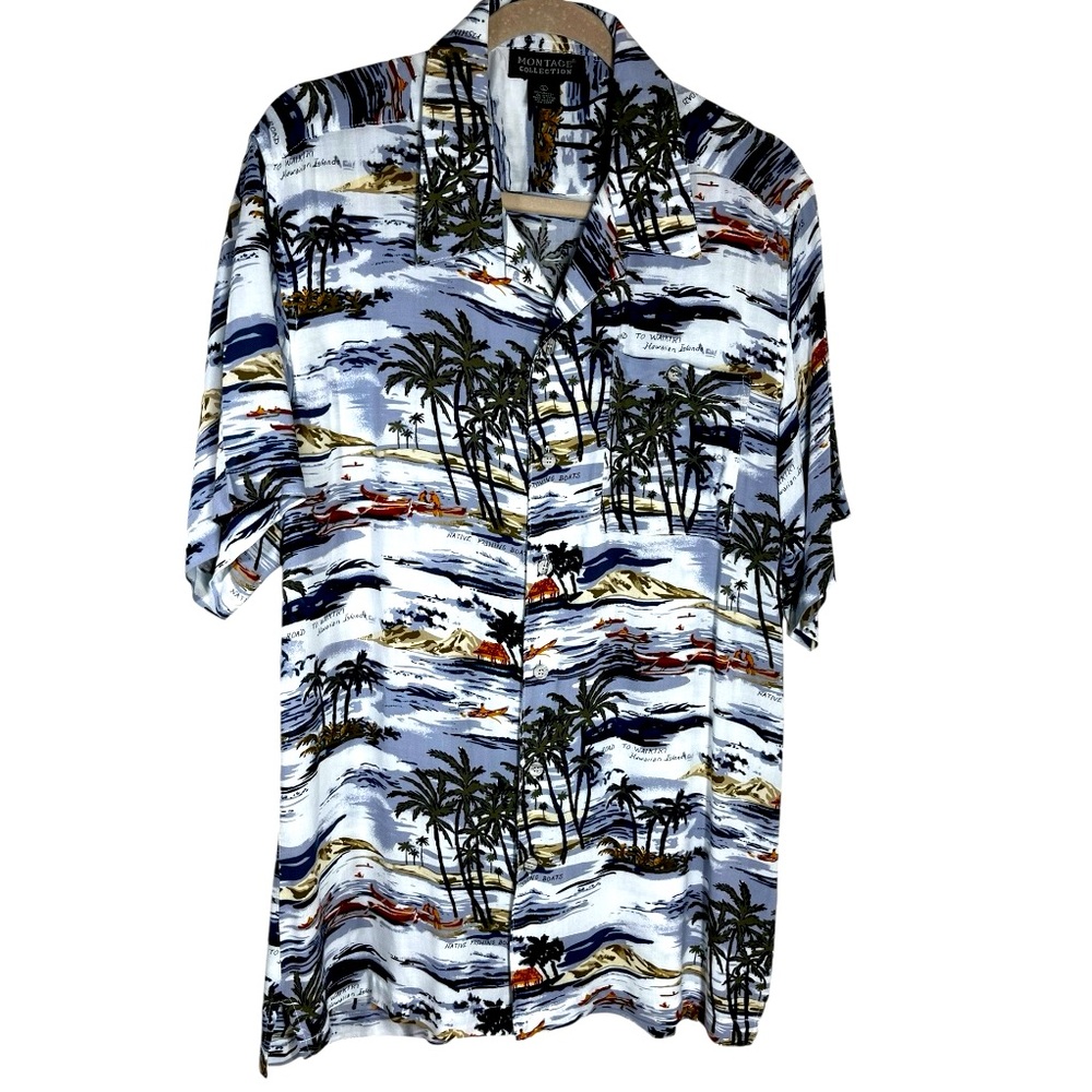 Montage “Road to Waikiki” Men’s Hawaii Style Shirt. NWOT